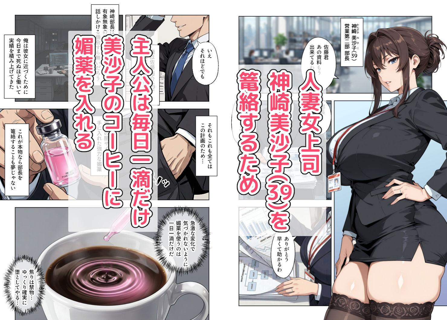 人妻女上司（39）に毎日一滴だけ媚薬を盛ってみた 画像1